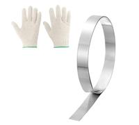 sourcing map Aluminum Flashing Roll, 1.2" x 3.28ft Roof Flashing Metal Strip Sheet Roll 2mm Thick with Gloves for House Repair Sealing Window Door