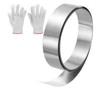 sourcing map Aluminum Flashing Roll, 1.6" x 6.56ft Roof Flashing Metal Strip Sheet Roll 0.6mm Thick with Gloves for House Repair Sealing Window Door