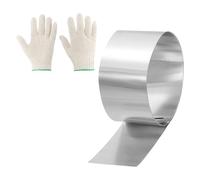 sourcing map Aluminum Flashing Roll, 2" x 3.28ft Roof Flashing Metal Strip Sheet Roll 0.1mm Thick with Gloves for House Repair Sealing Window Door