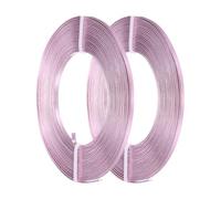sourcing map Aluminum Flat Wire, 3mm 18 Gauge Bendable Nose Wire Soft Craft Jewelry Wire for Jewelry Making Handmade Crafts DIY Bezel Sculpting, 2 Roll, Light Pink