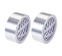 sourcing map Aluminum Foil Tape, 40mmx20m Self-adhesive Waterproof High Temperature Sealing Tapes for HVAC Air Duct Pipe Insulation, Pack of 2