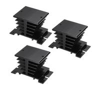sourcing map Aluminum Heat Sink 10A-40A Black SSR Dissipation Relay Heat Sink for Single Phase Solid State Relay, 3 Pcs