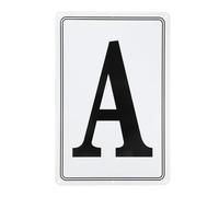 sourcing map Aluminum Letter Sign, 11.8" Weather-Resistant Parking Spot Letter A Sign 7.9" W Metal Letter Wall Decor for Outdoor Floor, Dock, Court, Garden(Black Text On White)