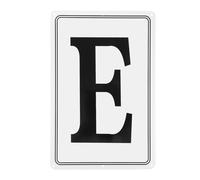sourcing map Aluminum Letter Sign, 11.8" Weather-Resistant Parking Spot Letter E Sign 7.9" W Metal Letter Wall Decor for Outdoor Floor, Dock, Court, Garden(Black Text On White)