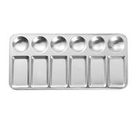 Sourcing Map Aluminum Paint Palette Tray 9" x 4.3" 12 Wells Rectangle Mixing Pallet for Acrylic Oil Watercolor Artist DIY Painting