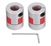 sourcing map Aluminum Plum Shaft Coupling 5mm to 10mm Bore L25xD20 Flexible Coupler for 3D Printer CNC Machine and Servo Stepped Motor Pack of 2