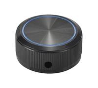 sourcing map Aluminum Potentiometer Knobs 1/4"x1.5", Round Shaft Straight Tube Volume Tone Control Knobs for Guitar Bass, Black