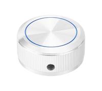 sourcing map Aluminum Potentiometer Knobs 1/4"x1.5", Round Shaft Straight Tube Volume Tone Control Knobs for Guitar Bass, Silvery