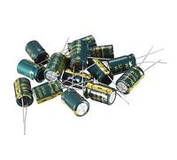 sourcing map Aluminum Radial Electrolytic Capacitor Low ESR Green with 1500UF 16V 105 Celsius Life 3000H 10 x 17 mm High Ripple Current,Low Impedance 15pcs