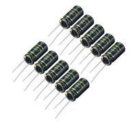 sourcing map Aluminum Radial Electrolytic Capacitor Low ESR Green with 2200UF 16V 105 Celsius Life 3000H 10 x 20 mm High Ripple Current,Low Impedance 10pcs