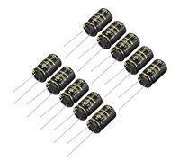 sourcing map Aluminum Radial Electrolytic Capacitor with 15uF 250V 105 Celsius Life 2000H 10 x 17 mm Black 10pcs