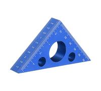sourcing map Aluminum Right Triangle Ruler 45/90 Degree Layout 14.5mm Thickened Isosceles Right Triangular Ruler High Precision Measuring Tool with SAE and Metric Scales for Woodworking, Blue