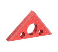sourcing map Aluminum Right Triangle Ruler 45/90 Degree Layout 9mm Thickened Isosceles Right Triangular Ruler High Precision Measuring Tool with SAE and Metric Scales for Woodworking, Red