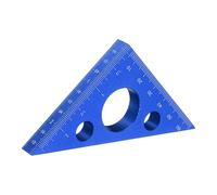 sourcing map Aluminum Right Triangle Ruler 45/90 Degree Layout 9mm Thickened Isosceles Right Triangular Ruler High Precision Measuring Tool with SAE and Metric Scales for Woodworking, Blue