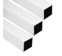 sourcing map Aluminum Square Tubing,0.98"x0.98"x10" Long 0.06" Wall Thick 6063 Aluminum Square Tube Seamless Structural Metal Profile Hardware for Construction DIY Home Decor Furniture 3pcs