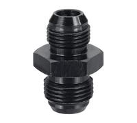 sourcing map AN10-AN8 Male Fuel Fitting, Fit 5/8" & 1/2" Hole 1.69" Length Aluminum Straight Male Union Coupler Connector Fuel Hose Adapter for Automotive, Black