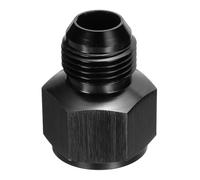 sourcing map AN12-AN10 Female to Male Fuel Fitting, Fit 3/4" & 5/8" Hole 1.65" Length Aluminum Straight Union Coupler Connector Fuel Hose Adapter for Automotive, Black