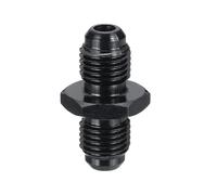 sourcing map AN4-AN4 Male Fuel Fitting, Fit 1/4" Hole 1.26" Length Aluminum Straight Male Union Coupler Connector Fuel Hose Adapter for Automotive, Black