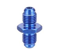 sourcing map AN4-AN4 Male Fuel Fitting, Fit 1/4" Hole 1.26" Length Aluminum Straight Male Union Coupler Connector Fuel Hose Adapter for Automotive, Blue