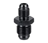 sourcing map AN4-AN6 Male Fuel Fitting, Fit 1/4" & 9/16-18 UNF Hole 1.38" Length Aluminum Straight Male Union Coupler Connector Fuel Hose Adapter for Automotive, Black