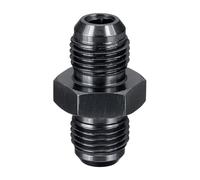 sourcing map AN6-AN6 Male Fuel Fitting, Fit 9/16-18 UNF Hole 1.38" Length Aluminum Straight Male Union Coupler Connector Fuel Hose Adapter for Automotive, Black