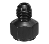 sourcing map AN8-AN6 Female to Male Fuel Fitting, Fit 1/2" & 3/8" Hole 1.22" Length Aluminum Straight Union Coupler Connector Fuel Hose Adapter for Automotive, Black