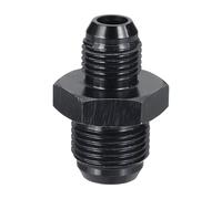 sourcing map AN8-AN6 Male Fuel Fitting, Fit 1/2" & 9/16-18 UNF Hole 1.54" Length Aluminum Straight Male Union Coupler Connector Fuel Hose Adapter for Automotive, Black