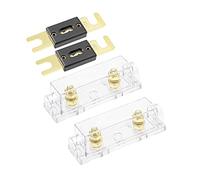sourcing map ANL Fuse Holder with 400 A Fuse DC 32 Volt for Amplifier Inverter Replacement with Clear Insulated Cover 2pcs