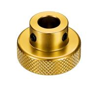 sourcing map Anodization Aluminum Alloy Handwheel 10mm Bore 30mm OD Knurled Knob Turning Handle with Wrench for Milling Machine Lathe Slide Displacement Platform, Gold Tone