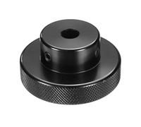 sourcing map Anodization Aluminum Alloy Handwheel 10mm Bore 60mm OD Knurled Knob Turning Handle with Wrench for Milling Machine Lathe Slide Displacement Platform, Black