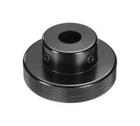 sourcing map Anodization Aluminum Alloy Handwheel 12mm Bore 60mm OD Knurled Knob Turning Handle with Wrench for Milling Machine Lathe Slide Displacement Platform, Black