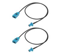 sourcing map Antenna Extension Cable 1.6ft/0.5m Fakra-Z Male to Fakra-Z | 2Pcs Female RF Coax Cable for Car Stereo Head Unit GPS Navigation FM AM Radio RG174