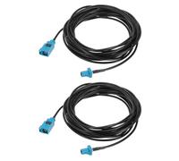 sourcing map Antenna Extension Cable 16.4ft/5m Fakra-Z Male to Fakra-Z | 2Pcs Female RF Coax Cable for Car Stereo Head Unit GPS Navigation FM AM Radio RG174