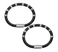 sourcing map Anti Static Bracelet, 8 Loops Magnetic Bracelet, Black 2Pack | Anti Static Power Balance Wrist Strap Energy Sport Bracelets for Eliminate Static