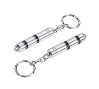 sourcing map Anti-Static Keychain Static Secondary Electricity Discharge ESD Keyring, Surface Chromed, Magnetic Head. (Black, 2pcs)