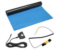 sourcing map Anti Static Mat Kit with ESD Wrist and Ground Wire, 17"x25" PVC ESD Soldering Mat for Computer Phone Electronics Repair, Home PC Building Upgrade, Sky Blue