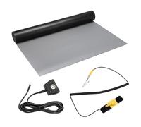 sourcing map Anti Static Mat Kit with ESD Wrist and Ground Wire, 23"x71" PVC ESD Soldering Mat for Computer Phone Electronics Repair, Home PC Building Upgrade, Gray