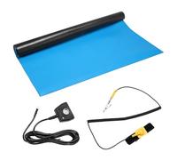 sourcing map Anti Static Mat Kit with ESD Wrist and Ground Wire, 24"x24" PVC ESD Soldering Mat for Computer Phone Electronics Repair, Home PC Building Upgrade, Sky Blue