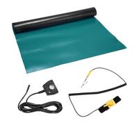 sourcing map Anti Static Mat Kit with ESD Wrist and Ground Wire, 24"x36" PVC ESD Soldering Mat for Computer Phone Electronics Repair, Home PC Building Upgrade, Green