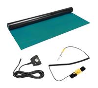 sourcing map Anti Static Mat Kit with ESD Wrist and Ground Wire, 35"x59" PVC ESD Soldering Mat for Computer Phone Electronics Repair, Home PC Building Upgrade, Green