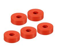 sourcing map Anti Vibration Isolation Washer 30x10x10mm Round Spacer Rubber Pads Vibration Suppression for Central Air Conditioner Bolts Accessories, Red Pack of 5
