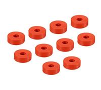 sourcing map Anti Vibration Isolation Washer 30x10x10mm Round Spacer Rubber Pads Vibration Suppression for Central Air Conditioner Bolts Accessories, Red Pack of 10