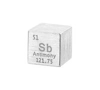 sourcing map Antimony Cube, 0.5 Inch High Density Metal Element Cube Metal Density Cube for Chemical Elements Collection Science Education Experiment Application, Silver