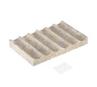 sourcing map Apricot Marble Soap Dish, Bar Soap Holder Tray Self Draining for Bathroom Sink & Shower, Non Slip Marble Tray for Kitchen and Desk