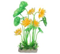 sourcing map Aquarium Artificial Plants, 1 Pcs Fish Tank Plants Decorations Accessories Aquatic Ornaments Decor Water Grass, Yellow-Green (Lotus Flower)