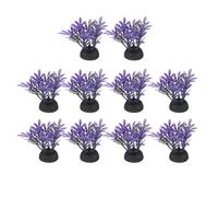 sourcing map Aquarium Artificial Plants, 10 Pcs Fish Tank Plants Decorations Accessories Aquatic Ornaments Decor Water Grass, Purple (Four Grass)