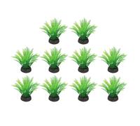sourcing map Aquarium Artificial Plants, 10 Pcs Fish Tank Plants Decorations Accessories Aquatic Ornaments Decor Water Grass, Green (Coco Leaves)