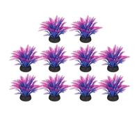 sourcing map Aquarium Artificial Plants, 10 Pcs Fish Tank Plants Decorations Accessories Aquatic Ornaments Decor Water Grass, Purple-Green (Coco Leaves)
