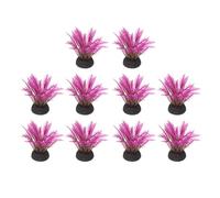 sourcing map Aquarium Artificial Plants, 10 Pcs Fish Tank Plants Decorations Accessories Aquatic Ornaments Decor Water Grass, Red (Coco Leaves)