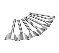 sourcing map Arc-Shaped Leather Cutter Punch Set 10mm-45mm Strap End Punch Tool for Crafting Strap Belt, Wallet and Bag DIY Craft, Set of 8